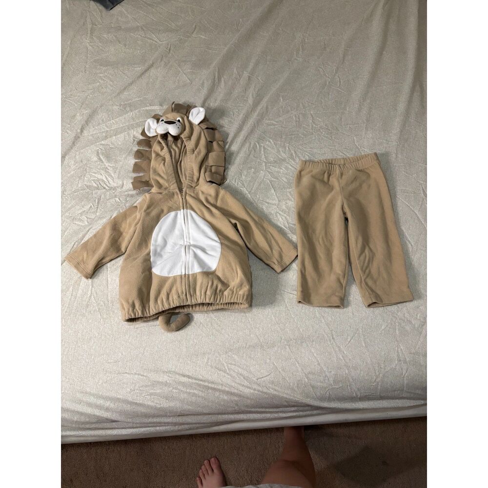 Infant unisex lion costume cream 12m